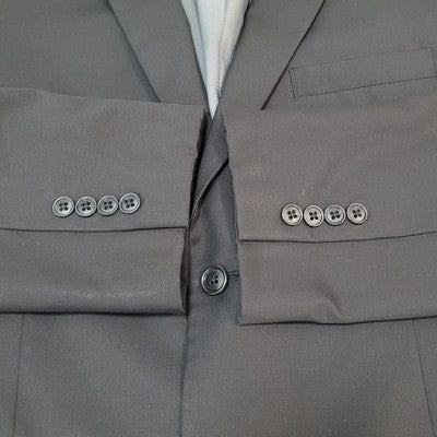 Wilke-Rodriguez Black 100% Wool 2 Button Double Vent Blazer Sport Coat Size 44R