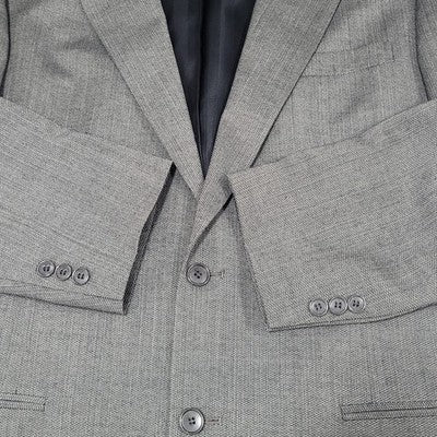 Pierre Cardin Grey 2 Button Ventless Notch Blazer Sport Coat Suit Jacket USA 42L