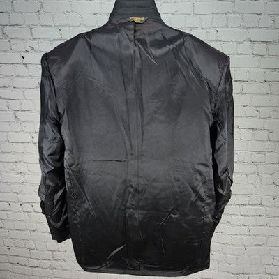 VTG Paul Rodon Black Wool Blend Double Breast Blazer Sport Coat US 46L *tear