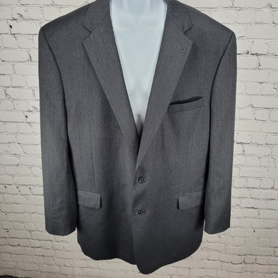 Jos A Bank Dark Grey 100% Wool Signature 2 Button Blazer Sport Coat Size 48L