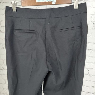 VTG Tahari Black Wool Stretch Lightweight Mid Rise Pants USA Made Size 6 (28x33)