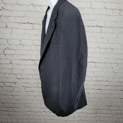 VTG Cricketeer Grey Windowpane 2 Button Vented Notch Blazer Sport Coat USA 48