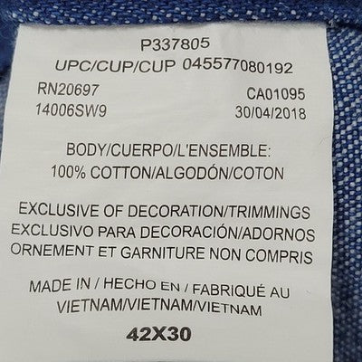 Liberty Blue Denim 100% Cotton Carpenter Pockets Workwear Overalls Size 42x30
