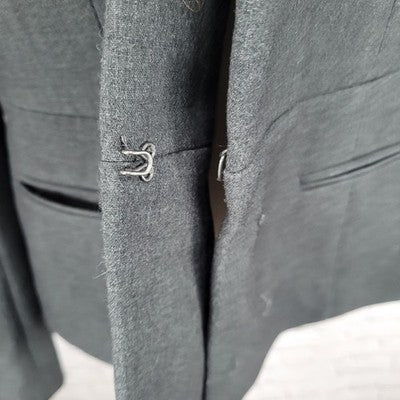 Ann Taylor Grey Hook & Loop Shawl Lapel Lined Stretch Suit Jacket 8