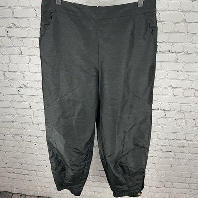 Kika Vargas Black Lightweight Elastic Waist Balloon Pants Size Large L 33x28.5