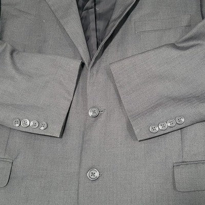 Van Heusen Grey 2 Button Single Vented Notch Blazer Suit Jacket Sport Coat 48R