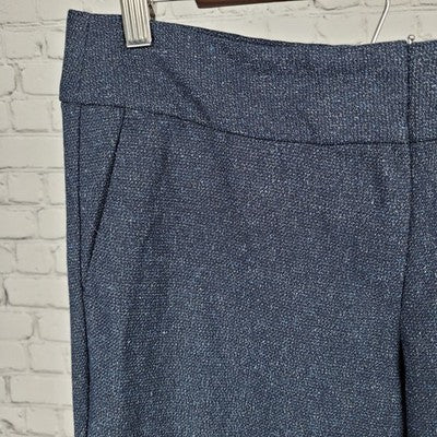 Ann Taylor Factory Navy Speckled Mid Rise Straight Stretch Pants Size 6P (30x28)