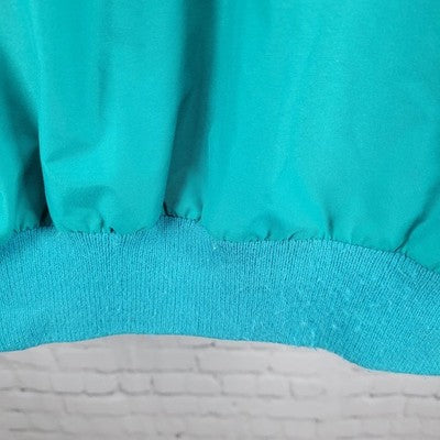 VTG McGregor Green Blue Anti Breeze Hideable Hood Zip Windbreaker Jacket 3X