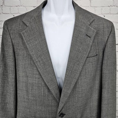VTG Barrister Grey 100% Wool 2 Button Single Vented Notch Blazer Sport Coat 42