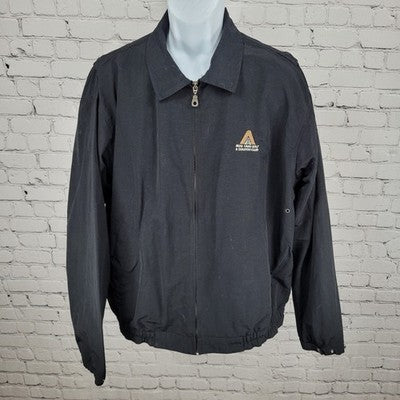 Alto Lakes Golf & Country Club Black Nylon Zip Windbreaker Jacket Size Large L