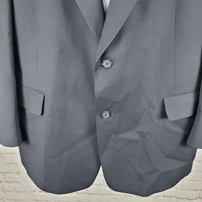 Hart Schaffner & Marx Nordstrom Gold Trumpeter Black 2 Button Blazer USA 46R