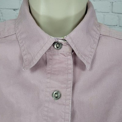 High Sierra Pink 100% Cotton Button Up Long Sleeve Shirt Size Medium M