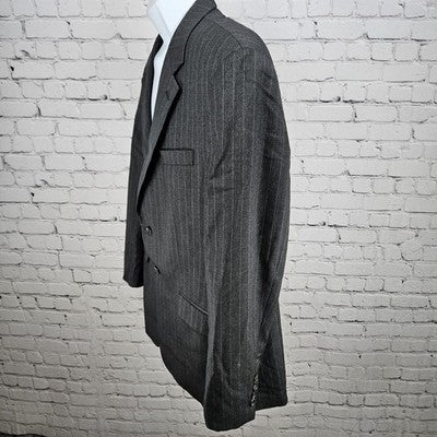 VTG Lauren Ralph Lauren Grey 100% Wool 2 Button Notch Blazer Sport Coat 42R