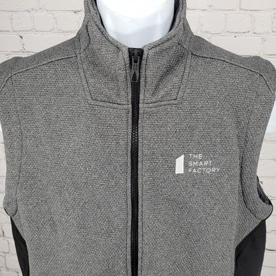The Smart Factory Spyder Grey Black Full Zip Stand Up Collar Vest Gilet Medium M