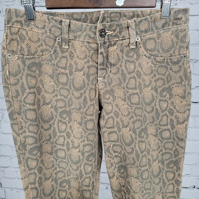 CARMAR Snakeprint Low Rise Skinny Stretch Jeans USA Made Size 27 (30x28.5)