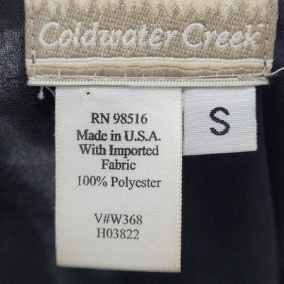 VTG Coldwater Creek Brown Black Floral Lightweight 3/4 Sleeve Dress USA Small S