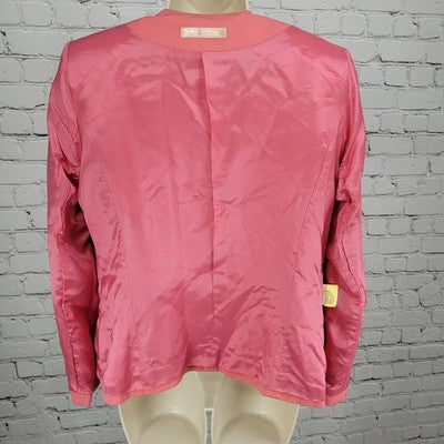 Nicola Pink Buttoned Collarless Lined Formal Suit Jacket Blazer Italy Size 6