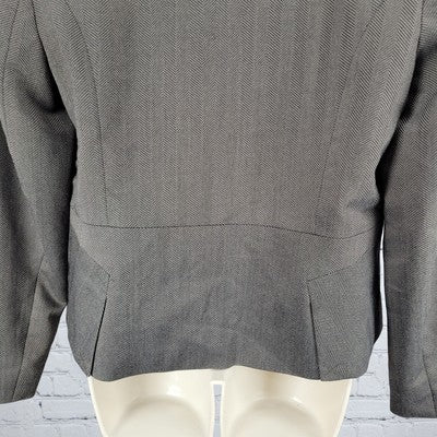 NWT Worthington Brown Herringbone Buttoned Stretch Notch Suit Jacket Size 14