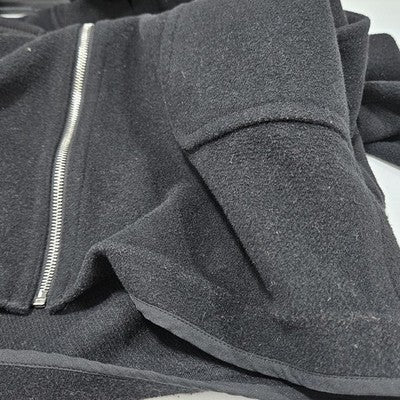 Ann Taylor Black Wool Blend Hooded Full Zip Cargo Pockets Utility Coat 4