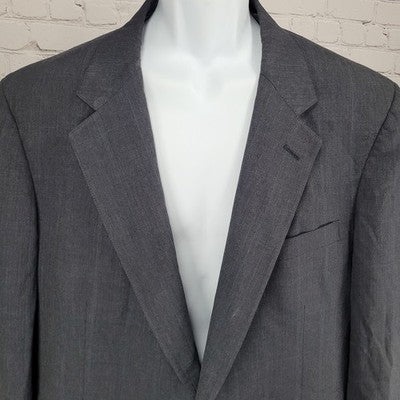 VTG Cricketeer Grey Windowpane 2 Button Vented Notch Blazer Sport Coat USA 48