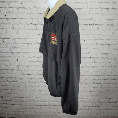 VTG WestArk Arlington GM Truck Assembly Black Beige Collar Zipped Jacket USA 3XL
