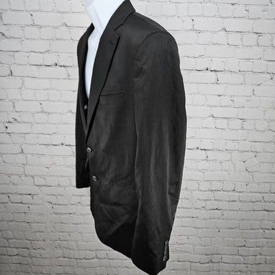 Haggar Black Slim Fit Travel Performance 2 Button Vented Blazer Sport Coat 42R