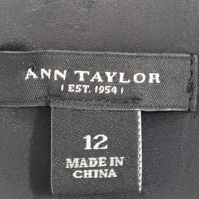 Ann Taylor Black Sleeveless Stretch Lined Back Slit Knee Length Sheath Dress 12