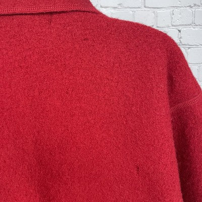 Harve Benard Red Open Classic Collared Pockets Unlined Jacket Size Large L