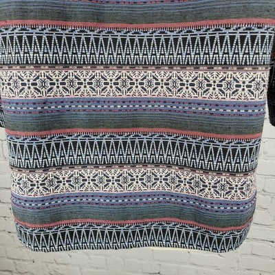 Bobeau Multicolor Aztec Print Open 3/4 Sleeve Pockets Unlined Jacket Size XS