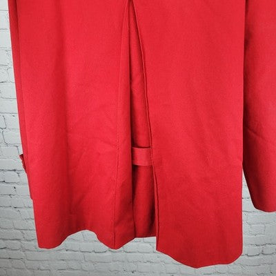 VTG Lauren Ralph Lauren Red Corduroy Collar Equestrian Print Lining Coat 1X