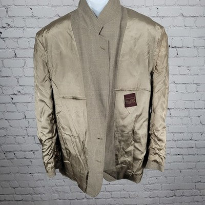 Wall Street Collection Brown 2 Button Notch Blazer Sport Coat USA Made Size 46R