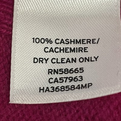 Halogen Pink Fuchsia 100% Cashmere Knit Pullover Crew Neck Sweater Petite XS