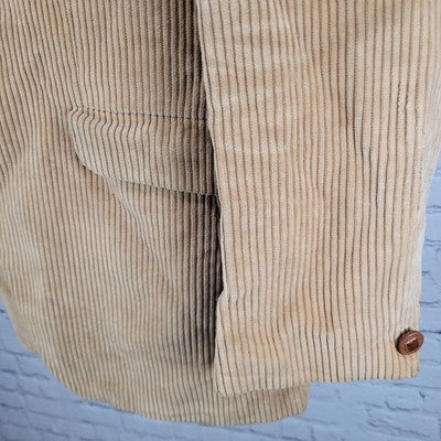 VTG Meisterklassse Tan Corduroy 3 Button Vented Blazer Sport Coat Size 38