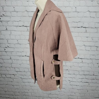 VTG Alorna Light Purple Faux Suede Short Sleeve Lined Lightweight Jacket Small S