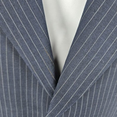 VTG Barney's Monte Cristo DeLuxe Navy Pinstriped Notch Blazer Sport Coat USA 38
