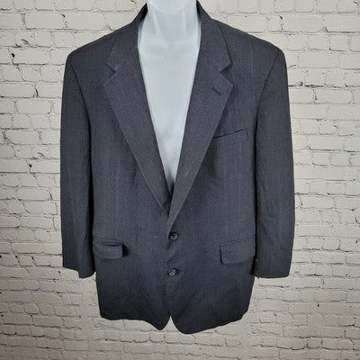 VTG Cricketeer Grey Windowpane 2 Button Vented Notch Blazer Sport Coat USA 48