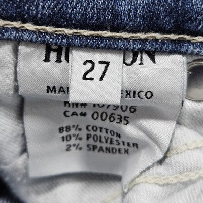 Hudson Blue Denim Light Medium Wash Low Rise Stretch Skinny Jeans 27 (28x27)