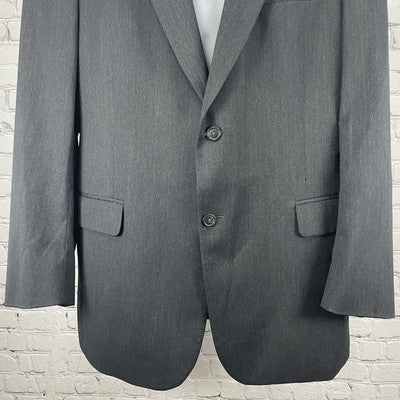 Jos A Bank Charcoal Grey 100% Wool 2 Button Vented Blazer Sport Coat Size 44L
