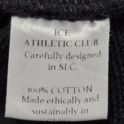 Ice Athletic Club Black 100% Cotton Crewneck Logo Pullover Sweatshirt Large L