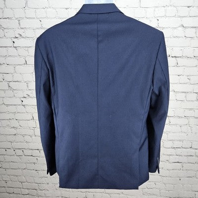 YFFUSHI Navy 1 Button Double Vented Notch Blazer Sport Coat Large L