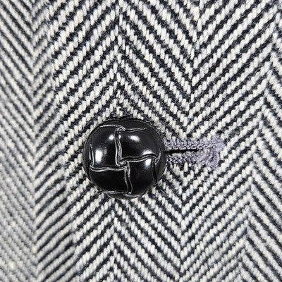 VTG Silvermans Black White Linen Wool Blend Herringbone Blazer Sport Coat 42R