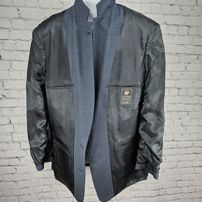VTG Christian Brooks Blue 2 Button Vented Notch Blazer Sport Coat USA 42XL