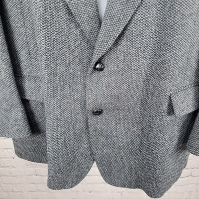 Oakton Limited Grey Tweed 2 Button Notch Blazer Sport Coat USA Made Size 50BL