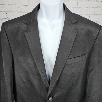 Connor Black Cotton Blend Twill 2 Button Double Vent Notch Blazer Sport Coat 42