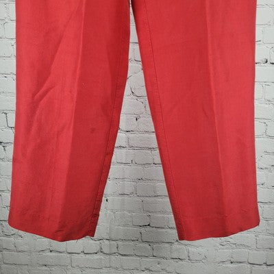 VTG Bice Red Silk High Rise Lined Lightweight Zip Closure Pants Size 10 (27x28)