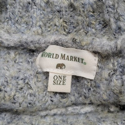 World Market Grey Crew Neck Pullover Balloon Sleeve Oversized Knit Sweater O/S