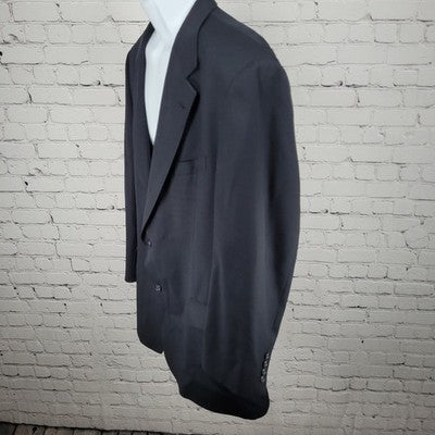 Hart Schaffner & Marx Nordstrom Gold Trumpeter Black 2 Button Blazer USA 46R