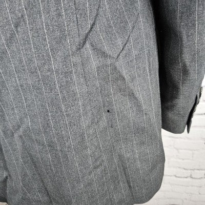 VTG Lauren Ralph Lauren Grey 100% Wool 2 Button Notch Blazer Sport Coat 42R