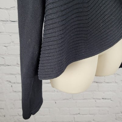 Freelance Black 100% Cotton Floral Embroidery Open Shawl Cardigan Size Large L