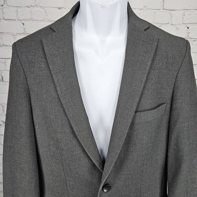 Haggar H26 Grey Slim Fit Stretch 2 Button Vented Notch Blazer Sport Coat 38R